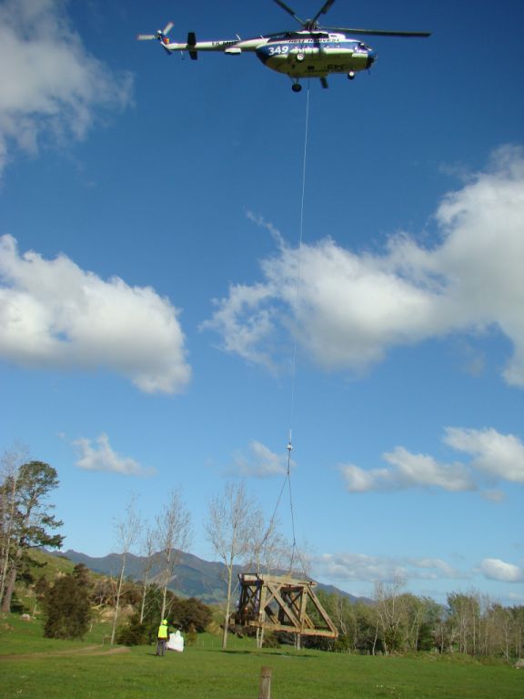 The reconstructed headframe starts it's journey